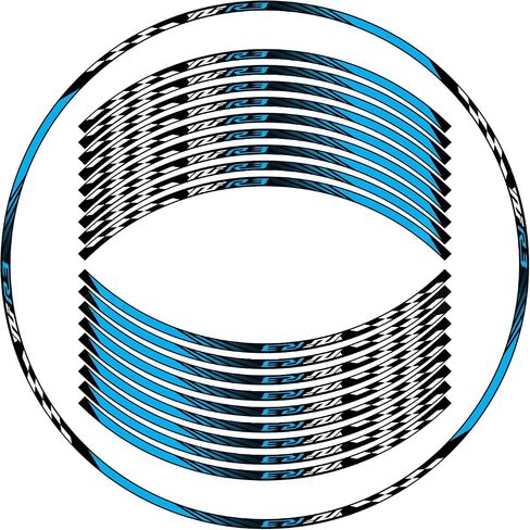 Awonderful Motorcycle Reflective Wheel Stripes kit, Vinyl Wheel Rim Stickers Compatible with Yamaha YZF R3 2013-2024 (Sky Blue) in Saudi Arabia
