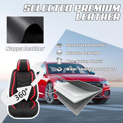Car Seat Covers Fit for Toyota Land Cruiser 2000-2025, Stylish Sport Seat Covers, Waterproof Wear-Resistant Premium Nappa Leather Car Seat Cover.(Full Set with Pillow/Pure Black) in Saudi Arabia