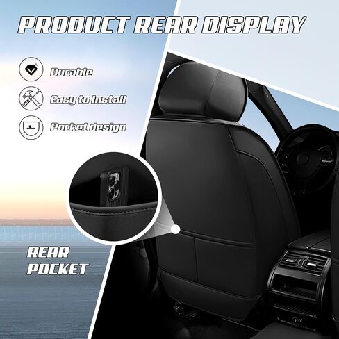 Car Seat Covers Fit for Nissan Frontier 2000-2025, Stylish Sport Seat Covers, Waterproof Wear-Resistant Premium Nappa Leather Car Seat Cover.(Full Set/Black Red) in Saudi Arabia