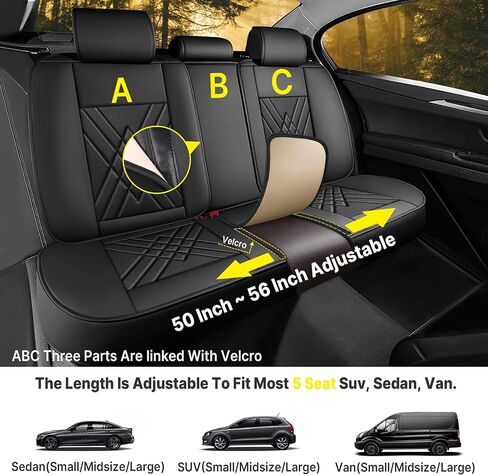 Seat Covers for Nissan Pathfinder 2003-2025, Premium Leather Car Seat Protector, Waterproof, Airbag-Compatible & Durable Auto Interior Protection(5 Seats, Black&Red, Luxury) in Saudi Arabia