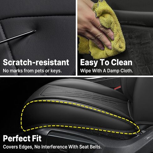 Seat Covers for Nissan Pathfinder 2003-2025, Premium Leather Car Seat Protector, Waterproof, Airbag-Compatible & Durable Auto Interior Protection(5 Seats, Black&Red, Luxury) in Saudi Arabia