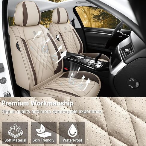 Seat Covers for Nissan Pathfinder 2003-2025, Premium Leather Car Seat Protector, Waterproof, Airbag-Compatible & Durable Auto Interior Protection(5 Seats, Black&Red, Luxury) in Saudi Arabia