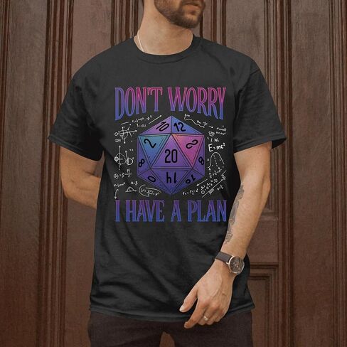 قميص Dont Worry I Have A Plan للرجال - قمصان ألعاب الطاولة - تي شيرت Dungeon Daddy - تي شيرت برسومات RPG in Kuwait