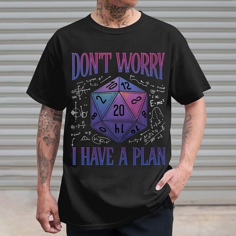 قميص Dont Worry I Have A Plan للرجال - قمصان ألعاب الطاولة - تي شيرت Dungeon Daddy - تي شيرت برسومات RPG in Kuwait