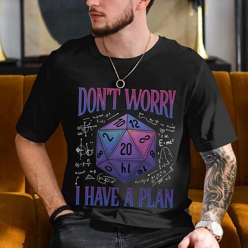 قميص Dont Worry I Have A Plan للرجال - قمصان ألعاب الطاولة - تي شيرت Dungeon Daddy - تي شيرت برسومات RPG in Kuwait
