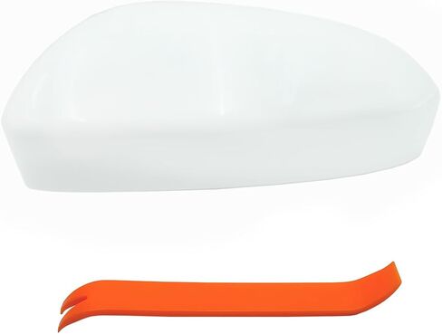 Right Passenger Side Mirror Cover Skull Cap Compatible with Ford Fusion 2013-2020 Without Turn Signal White in Saudi Arabia