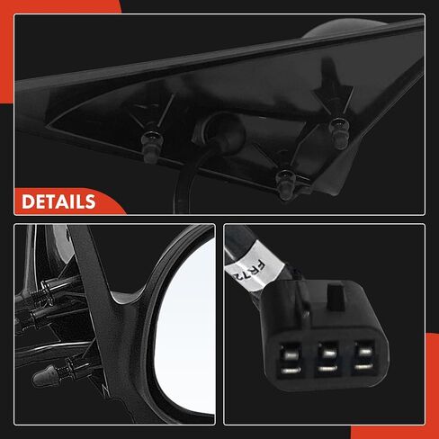 مرآة رؤية باب الطاقة من جانب الراكب الأيمن من A-Premium - متوافقة مع Ford Mustang 1999-2004 - مرآة رؤية خلفية خارجية غير قابلة للطي وغير قابلة للتدفئة - استبدال # XR3Z17682AA in Saudi Arabia