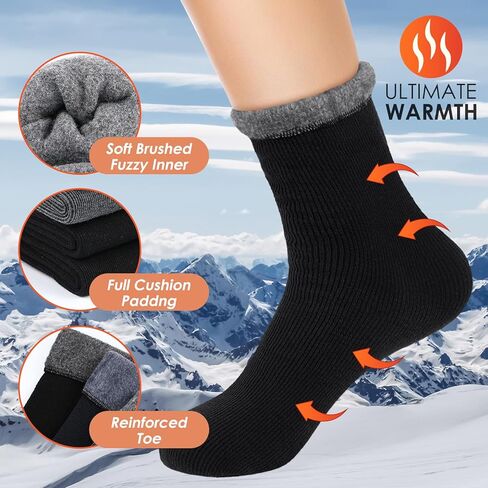 60 Pairs Winter Warm Thermal Socks Bulk Crew Boot Socks Thick Heated for Women Men Cold Weather Hiking in Kuwait