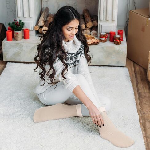 60 Pairs Winter Warm Thermal Socks Bulk Crew Boot Socks Thick Heated for Women Men Cold Weather Hiking in Kuwait