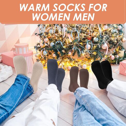 60 Pairs Winter Warm Thermal Socks Bulk Crew Boot Socks Thick Heated for Women Men Cold Weather Hiking in Kuwait