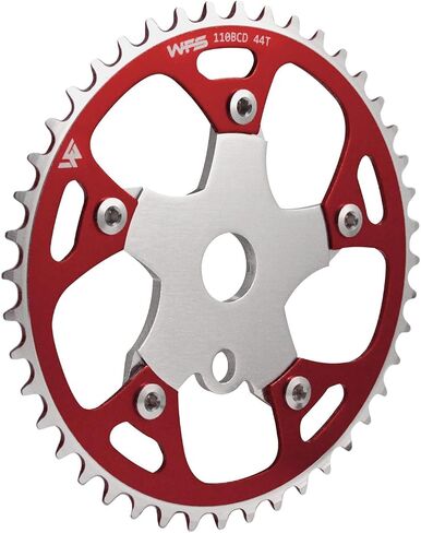 WFS Pulsar Chainring w/Spider Sprocket 44T 1/8" 110mm BCD 5 Arm Hole Old School BMX, Black, WFS3080-BO in Kuwait