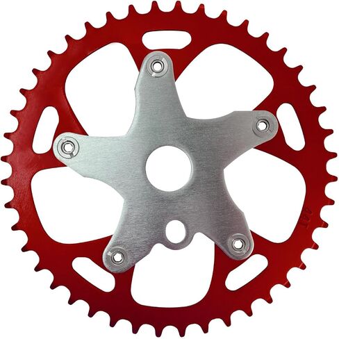 WFS Pulsar Chainring w/Spider Sprocket 44T 1/8" 110mm BCD 5 Arm Hole Old School BMX, Black, WFS3080-BO in Kuwait