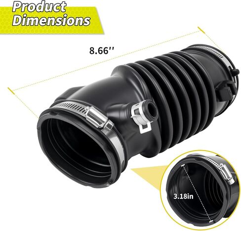 17228-5J6-A10 Air Intake Hose with Clamps, Direct Replacement for H onda O dyssey 2018-2022, P ilot 2016-2021, P assport 2019-2021, R idgeline 2017-2021, Replaces OEM 17228-5J6-A10 and 172285J6A10 in Saudi Arabia