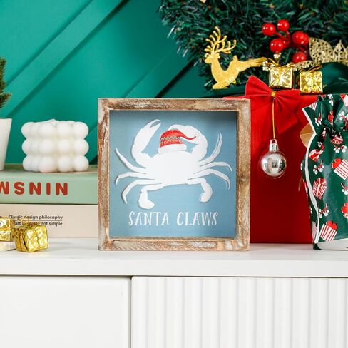 زينة عيد الميلاد في الأماكن المغلقة، علامات شجرة عيد الميلاد الخشبية لطاولة مكتب رف رف المكتب، زينة عيد الميلاد الريفية ديكور المنزل الداخلي، ديكور صينية متدرجة لمنزل المزرعة in Kuwait