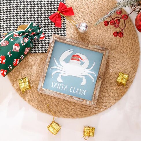 زينة عيد الميلاد في الأماكن المغلقة، علامات شجرة عيد الميلاد الخشبية لطاولة مكتب رف رف المكتب، زينة عيد الميلاد الريفية ديكور المنزل الداخلي، ديكور صينية متدرجة لمنزل المزرعة in Kuwait