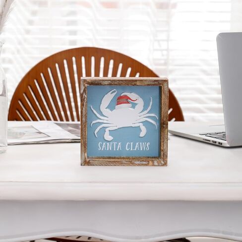 زينة عيد الميلاد في الأماكن المغلقة، علامات شجرة عيد الميلاد الخشبية لطاولة مكتب رف رف المكتب، زينة عيد الميلاد الريفية ديكور المنزل الداخلي، ديكور صينية متدرجة لمنزل المزرعة in Kuwait