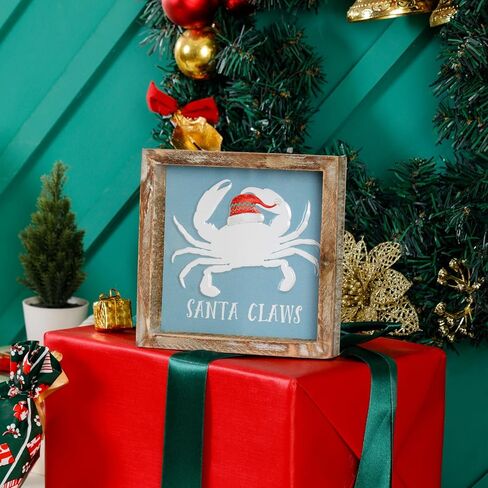 زينة عيد الميلاد في الأماكن المغلقة، علامات شجرة عيد الميلاد الخشبية لطاولة مكتب رف رف المكتب، زينة عيد الميلاد الريفية ديكور المنزل الداخلي، ديكور صينية متدرجة لمنزل المزرعة in Kuwait