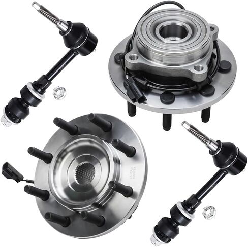 محور ديترويت - مجموعة محاور محمل العجلات الأمامية 4WD لـ 2003-2005 دودج رام 2500 3500، 2 وصلات طرفية لقضيب Sway 2 محاور محمل للعجلات 2004 استبدال in Saudi Arabia