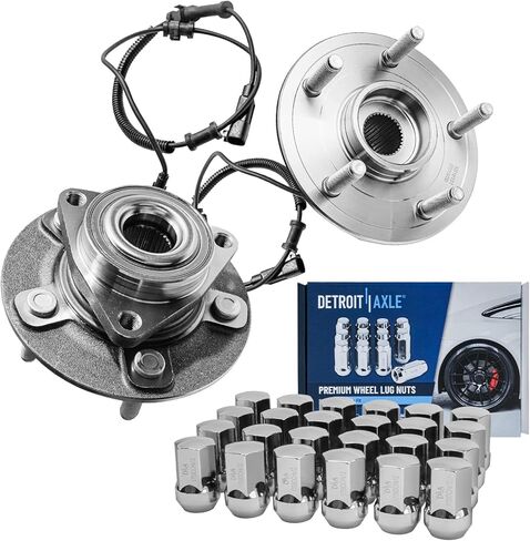 Detroit Axle - Front Wheel Bearing Hub Kit for 12-18 Ram 1500, 2 Bearings & Hub Assembly 24 Wheel Lug Nuts 2012 2013 2014 2015 2016 2017 2018 Replacement in Saudi Arabia