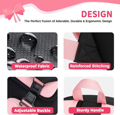 3pcs Cute Aesthetic Girls Backpack with Lunch Box Pencil Case Set, Elementary Middle High School Student Book Bag for Kids Teens, Large Capacity Kawaii Preppy Bow Tie Bookbag in Saudi Arabia