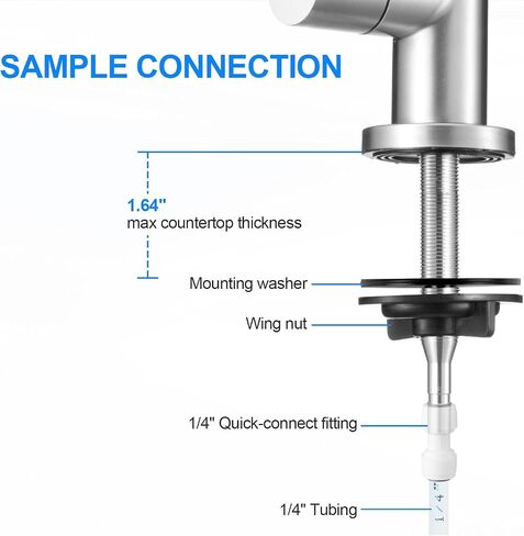 Inline Water Filter Kit for Ice Maker and Refrigerator,Include Feed Water Valve,1/4" Water Line and Quick Connect Fittings,Ideal for Ice Maker,Refrigerator,RO(Reverse Osmosis) System in Kuwait