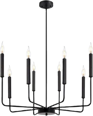 الصناعية الحديثة الأسود 8-Light Chaner، نمط المزرعة شنقا الضوء لغرفة الطعام، غرفة النوم، البهو، المطبخ، غرفة المعيشة، المدخل in Saudi Arabia