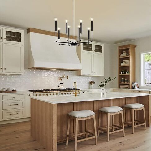 الصناعية الحديثة الأسود 8-Light Chaner، نمط المزرعة شنقا الضوء لغرفة الطعام، غرفة النوم، البهو، المطبخ، غرفة المعيشة، المدخل in Saudi Arabia