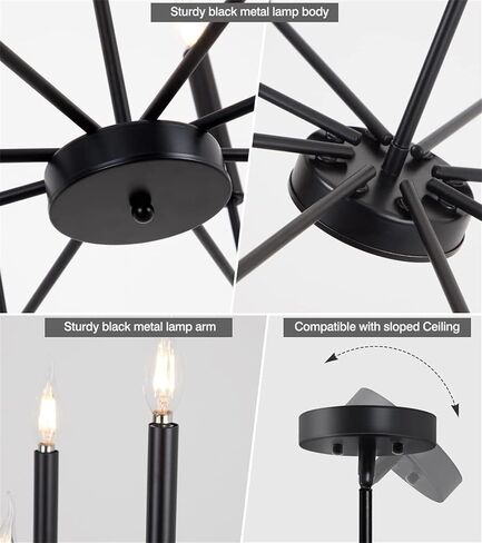 الصناعية الحديثة الأسود 8-Light Chaner، نمط المزرعة شنقا الضوء لغرفة الطعام، غرفة النوم، البهو، المطبخ، غرفة المعيشة، المدخل in Saudi Arabia