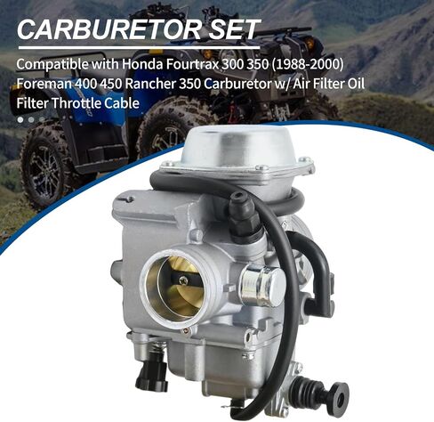 Carburetor Carb Kit Replacement for Hond Fourtrax 300 1986-2000; Foreman 400 1997-2004; Foreman 450 1998-2004; Rancher 350 1987-2000, 17254-HC5-900 Air filter, 15412-HM5-A10 Oil Filter in Saudi Arabia