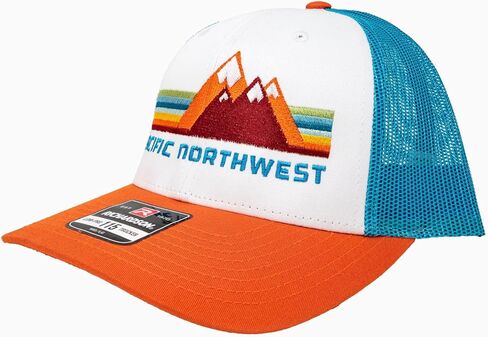 Pacific Northwest Trucker Hat - Richardson 115 Embroidered Snapback Cap for Men & Women - Hiking, Camping & Outdoor Adventure in Kuwait