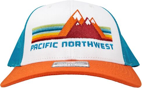 Pacific Northwest Trucker Hat - Richardson 115 Embroidered Snapback Cap for Men & Women - Hiking, Camping & Outdoor Adventure in Kuwait
