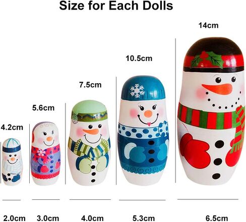 Konrisa Animal Nesting Dolls Handmade Figurine Wooden Stacking Dolls Toys for Children Kids,Home Decoration Party Supplies,Set of 5 Brown Bear in Kuwait