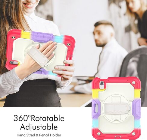 حالة لجيل iPad (A16) 11/10th الجيل 11 ''/10.9 '' 2025/2022: غطاء وقائي مقاوم للصدمات مع الاستيقاظ التلقائي/النوم ، وقصة مغناطيسية متعددة ، حامل قلم رصاص ، فتحة بطاقة ، أسود in Kuwait