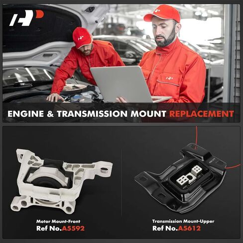حامل محرك المحرك A-Premium ومجموعة حامل ناقل الحركة المتوافقة مع Ford Escape 2013-2016، Transit Connect 2014-2016، 1.6L، مجموعة قطعتين، استبدال # CV6Z6038B، AV6Z6068A in Saudi Arabia