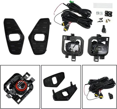 Car Front Fog Light Compatible with Nissan Navara NP300 2021+, LED Front Fog Lamp Lower Bumper Light, Clear Lens Black Housing in Saudi Arabia