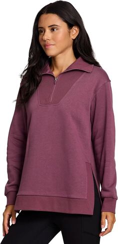 RBX Active Women's Fleece Sweatshirt with Pockets, Blended Cotton Fleece Tunic Pullover Relaxed Fit Cowl Neck Sweater in Kuwait