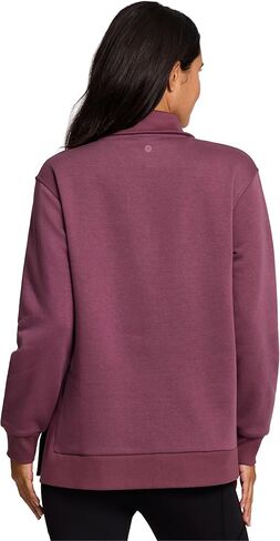 RBX Active Women's Fleece Sweatshirt with Pockets, Blended Cotton Fleece Tunic Pullover Relaxed Fit Cowl Neck Sweater in Kuwait