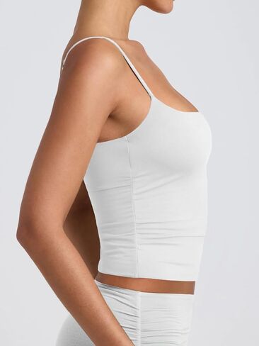 Women's Basic Double Lined Scoop Neck Tank Tops Adjustable Cami Tank Summer Sleeveless Tops in Saudi Arabia
