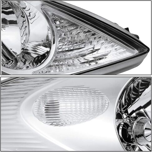 DNA MOTORING OEM-HL-0117-L Chrome Housing Factory Style Driver Side Headlight Replacement [Compatible with 02-03 Lexus ES300 / 2004 ES330] in Saudi Arabia