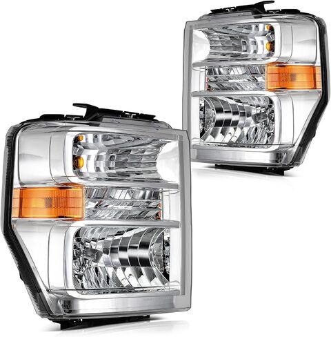 ECCPP Headlight Assembly For Ford E-150 E-250 2008-2014,For Ford E-350 Super Duty E-450 Super Duty F650 F750 2008-2019 2021 Driver and Passenger Side (Chrome Housing Clear Lens) in Saudi Arabia