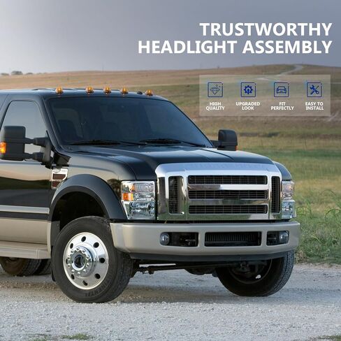 ECCPP Headlight Assembly For Ford E-150 E-250 2008-2014,For Ford E-350 Super Duty E-450 Super Duty F650 F750 2008-2019 2021 Driver and Passenger Side (Chrome Housing Clear Lens) in Saudi Arabia