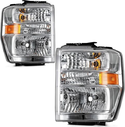 ECCPP Headlight Assembly For Ford E-150 E-250 2008-2014,For Ford E-350 Super Duty E-450 Super Duty F650 F750 2008-2019 2021 Driver and Passenger Side (Chrome Housing Clear Lens) in Saudi Arabia