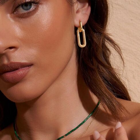 Gold Hoop Earrings for Women Trendy, 14K Gold Plated Chunky Hoops Dangle Thick Huggie Earrings Dainty Hypoallergenic Lightweight Jewelry in Saudi Arabia