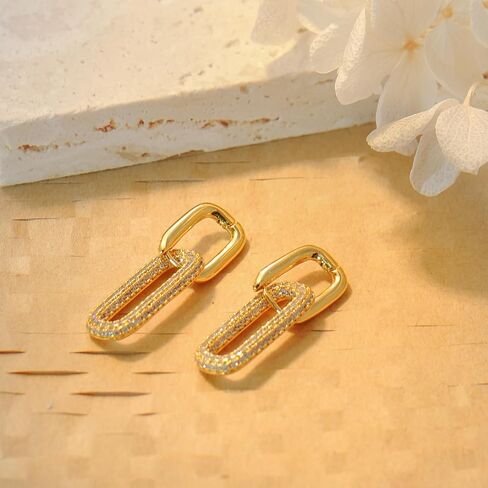 Gold Hoop Earrings for Women Trendy, 14K Gold Plated Chunky Hoops Dangle Thick Huggie Earrings Dainty Hypoallergenic Lightweight Jewelry in Saudi Arabia