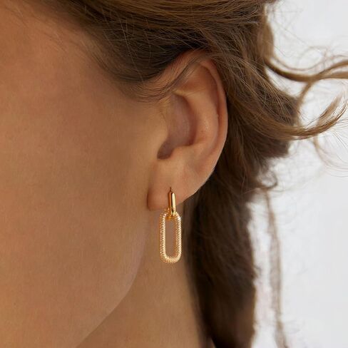 Gold Hoop Earrings for Women Trendy, 14K Gold Plated Chunky Hoops Dangle Thick Huggie Earrings Dainty Hypoallergenic Lightweight Jewelry in Saudi Arabia