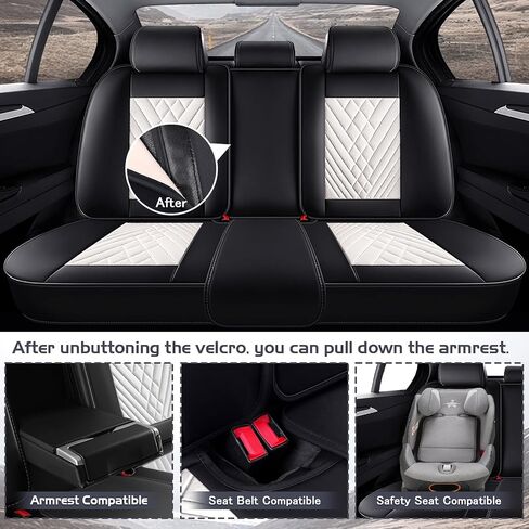 Car Seat Covers for Toyota Corolla 2000-2025, Waterproof Nappa Leather Full Set Seat Cover with Headrests, Anti-Slip and Comfortable Automotive Seat Protector&Accessories(Black Gray) in Saudi Arabia