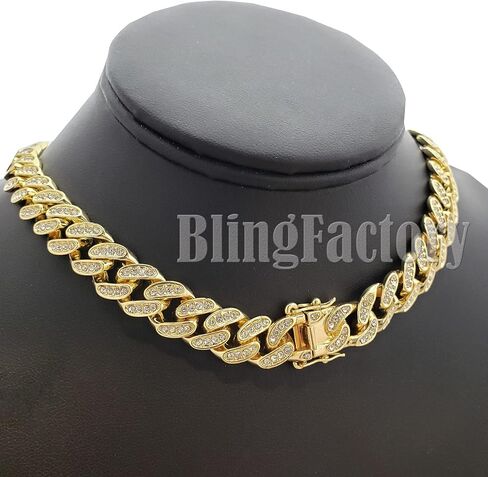 Gold Plated Clown Pendant & 13mm 16" 18" 20" 24" Iced Cuban Chain Bling Hip Hop Necklace in Saudi Arabia