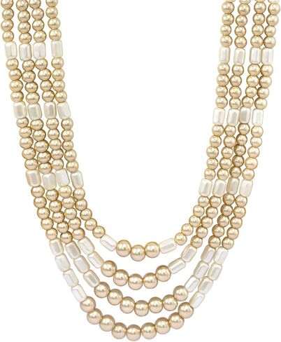 Aheli Gold Plated Beads Studded Ethnic Sherwani Maala Haar Necklace Traditional Fancy Groom's Jewellery Gift for Men in Saudi Arabia