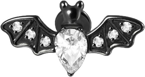 Crystal Bat Lip Ring Stainless Steel Cubic Zirconia Bat Cartilage Studs Earrings Labret Monroe Lip Rings Piercing for Women Men Halloween Ear Jewelry in Kuwait