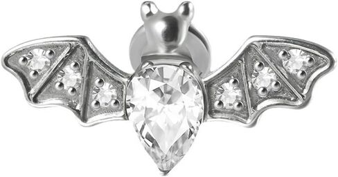 Crystal Bat Lip Ring Stainless Steel Cubic Zirconia Bat Cartilage Studs Earrings Labret Monroe Lip Rings Piercing for Women Men Halloween Ear Jewelry in Kuwait